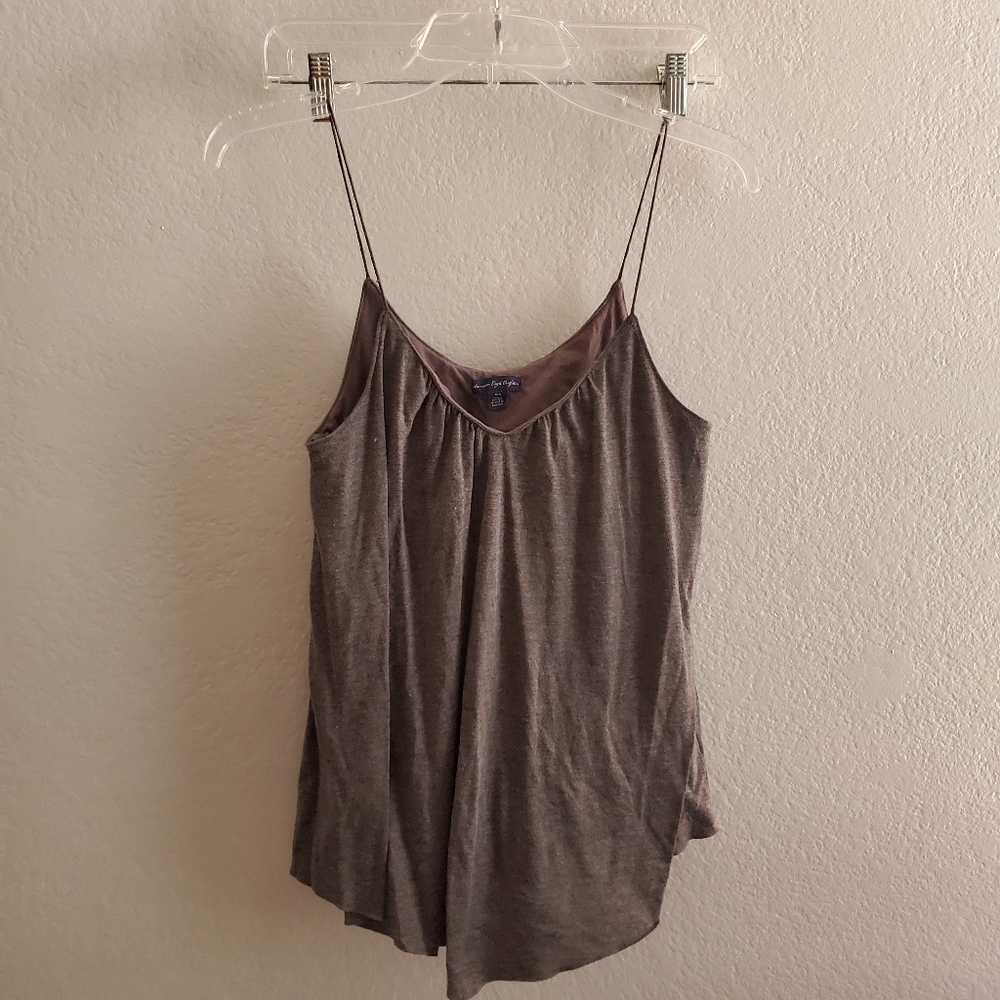 Gray Flowy Spaghetti Strap